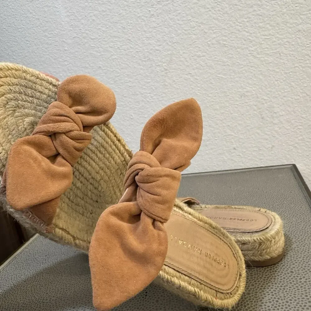 Loeffler Randall Daisy Espadrille Sandals Women's Size 39 Anthropologie Bow